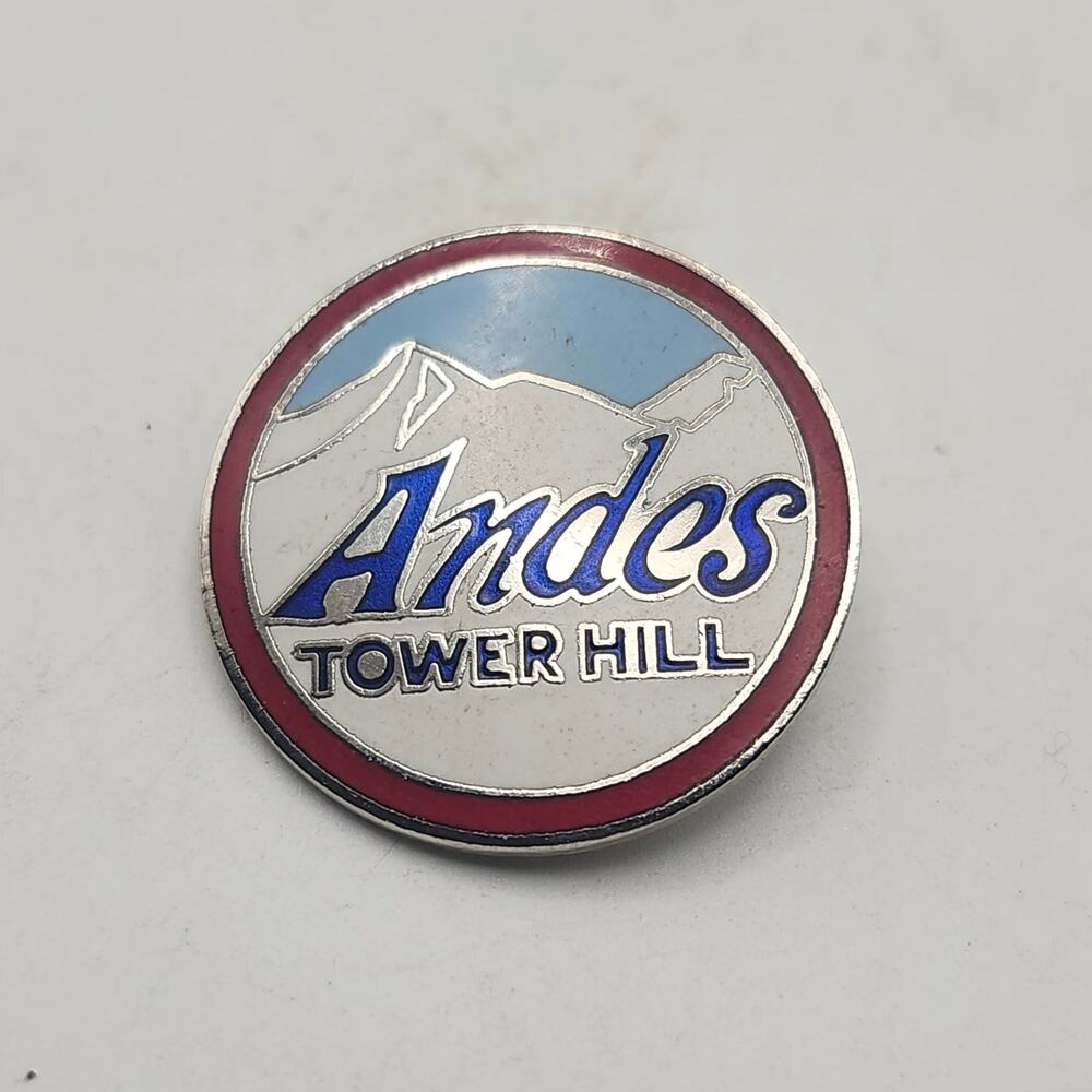Andes Tower Hills Minnesota Ski Resort Enamel Lapel Pin Snow Mountain Souvenir